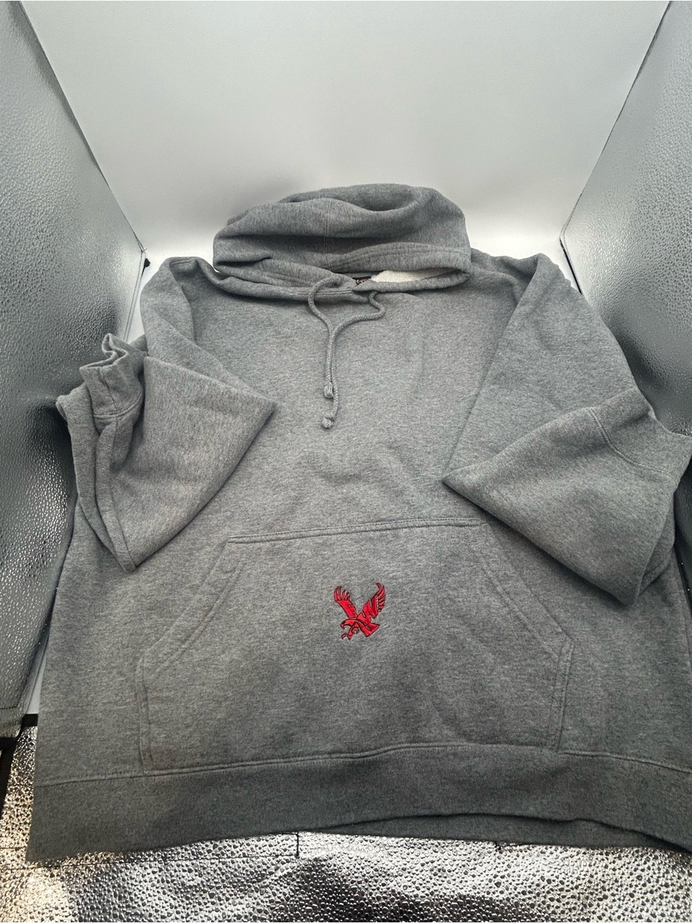 Oarsman Gray Eastern Eagles Logo Embroidered Fleece Hoodie w/ Pockets Men's M